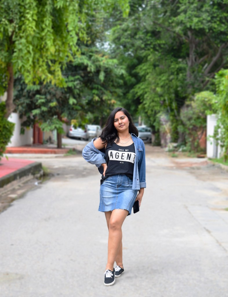 Classic denim on denim look style